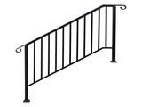Matte Black Outdoor 4 Level Iron Handrail 56957768