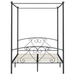 ZNTS 284444 Canopy Bed Frame without Mattress Grey Metal 160x200 cm