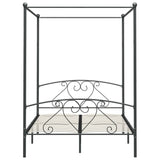 ZNTS 284444 Canopy Bed Frame without Mattress Grey Metal 160x200 cm