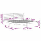 Bed Frame with Headboard Wax Brown 180 x 200 cm Solid Pine Wood 872280