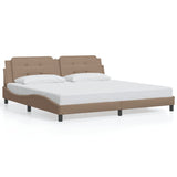 Bed Frame with LED without Mattress "Zadar" Cappuccino 200x200 cm 3214135