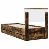 Bed Frame with Drawer Smoked Oak 75 x 190 cm Engineer Wood 3410760
