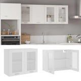 Hanging Glass Cabinet White 80x31x60 cm Engineered Wood 802529