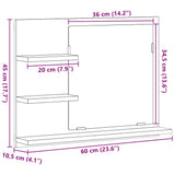 Bathroom Mirror Concrete Grey 60x10.5x45 cm Engineered Wood 805010