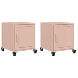 Bedside Cabinets 2 pcs Pink 36x39x43.5 cm Steel 846617