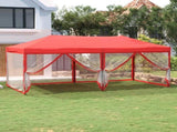 Folding Party Tent with Sidewalls Red 3x6 m 93555
