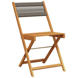 Bistro Set Grey Solid acacia wood, Polypropylene Compact Foldable 3281758
