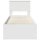 Bed Frame with Headboard White 75 x 190 cm Solid Pine Wood 3410663
