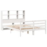 ZNTS Bookcase Bed without Mattress White 140x190 cm Solid Wood Pine 3321892