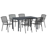 Garden Dining Set 7 pcs Anthracite Powder-coated Steel 3378812