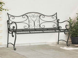 Garden Bench 2-Seater 114 x 56.5 x 90 cm Steel Silver Grey 42029537