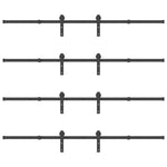 Sliding Door Hardware Kit 427 cm Steel Black 3295744