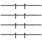 Sliding Door Hardware Kit 427 cm Steel Black 3295744