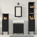 Bathroom Furniture Set with Door 4 pcs Black 33 x 33 x 185.5 cm 3334435