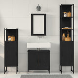 Bathroom Furniture Set with Door 4 pcs Black 33 x 33 x 185.5 cm 3334435