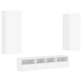 5 Piece TV Wall Units White Engineered Wood 3216539