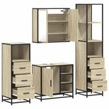 ZNTS 4 Piece Bathroom Furniture Set Sonoma Oak Engineered Wood 3301266