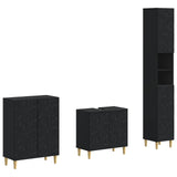 3 Piece Bathroom Cabinet Set DELFT Black Engineered Wood 3417460