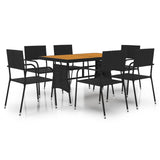 Outdoor Dining Set Black PE rattan Large Ergonomic 3120097