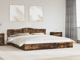Storage Bed with Drawer Smoked Oak 180 x 200 cm Engineered Wood 3413072