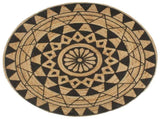 Handmade Rug Jute with Black Print 120 cm 133699