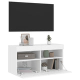 TV Wall Cabinet with LED Lights White 80x30x40 cm 837197