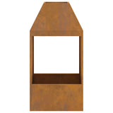 Fire Pit Brown 50 x 50 x 100 cm Weathering Steel 858989
