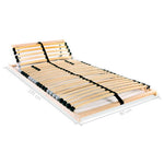 ZNTS Slatted Bed Base without Mattress with 28 Slats 7 Zones 80x200 cm 246450