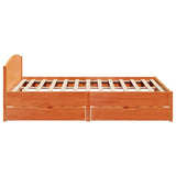 Bed Frame without Mattress Wax Brown 180x200 cm Super King Solid Wood Pine 3301820