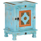 ZNTS Nightstand Solid Mango Wood Blue 243970