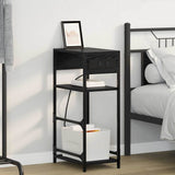 Bedside Cabinet Black Oak 40 x 27 x 76 cm Engineered Wood 859570