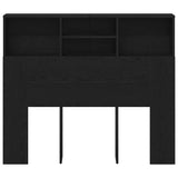 Headboard Cabinet Black Oak 120 x 19 x 103.5 cm Engineered Wood 862751