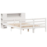 ZNTS Bookcase Bed without Mattress White 160x200 cm Solid Wood Pine 3322208