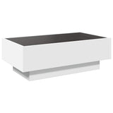 Coffee Table with LED White 90x50x30 cm Engineered Wood 847518