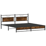 Metal Bed Frame without Mattress Smoked Oak 193x201 cm 3325111