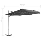 ZNTS Cantilever Garden Parasol with Steel Pole Anthracite 300 cm 44630