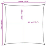 ZNTS Sunshade Sail 160 g/m² Beige 4.5x4.5 m HDPE 311112