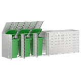 Wheelie Bin Storage for 6 Bins Silver 408 x 77.5 x 115.5 cm 3394792