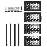 Garden Gate Black 100x200 cm Steel Cross Design 4101003
