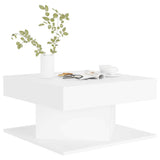 808368 Coffee Table White 57x57x30 cm Engineered Wood