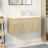Bathroom Sink Cabinet with Built-in Basin Sonoma Oak 3325016