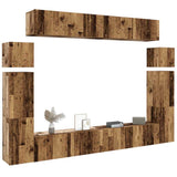 8 Piece TV Cabinet Set Wall-mounted Old Wood Engineered Wood 3329011