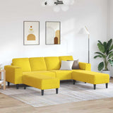 Sofa Set 3 pcs Yellow Velvet 3335128
