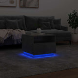 Coffee Table with LED Lights Concrete Grey 50x49x40 cm 839829