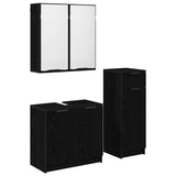 Bathroom Furniture Set 3 pcs Black Oak Engineered Wood 3416102