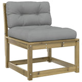 Garden Sofa Set of 2 Grey Impregnated pine wood, Polyester Medium 844708
