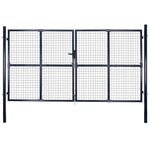 ZNTS Mesh Garden Gate Galvanised Steel 289x200 cm Grey 143367