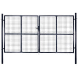 ZNTS Mesh Garden Gate Galvanised Steel 289x200 cm Grey 143367