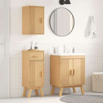 Bathroom Furniture Set with Door 3 pcs Brown 114 x 43 x 73.5 cm 3334189