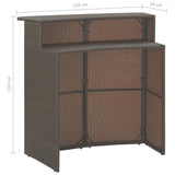 3 Piece Garden Bar Set with Cushions Poly Rattan Brown 3095399
